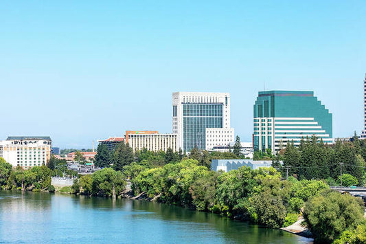 Sacramento City and river 1 - Art Print