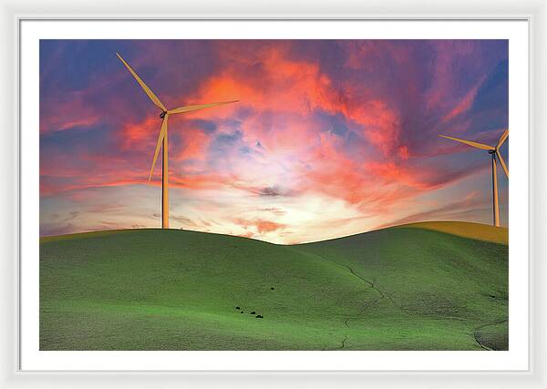 Sunset sky Turnibe Landscape 1 - Framed Print