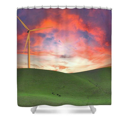 Sunset sky Turnibe Landscape 1 - Shower Curtain