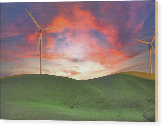 Sunset sky Turnibe Landscape 1 - Wood Print