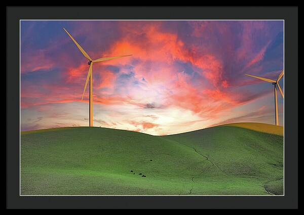 Sunset sky Turnibe Landscape 1 - Framed Print