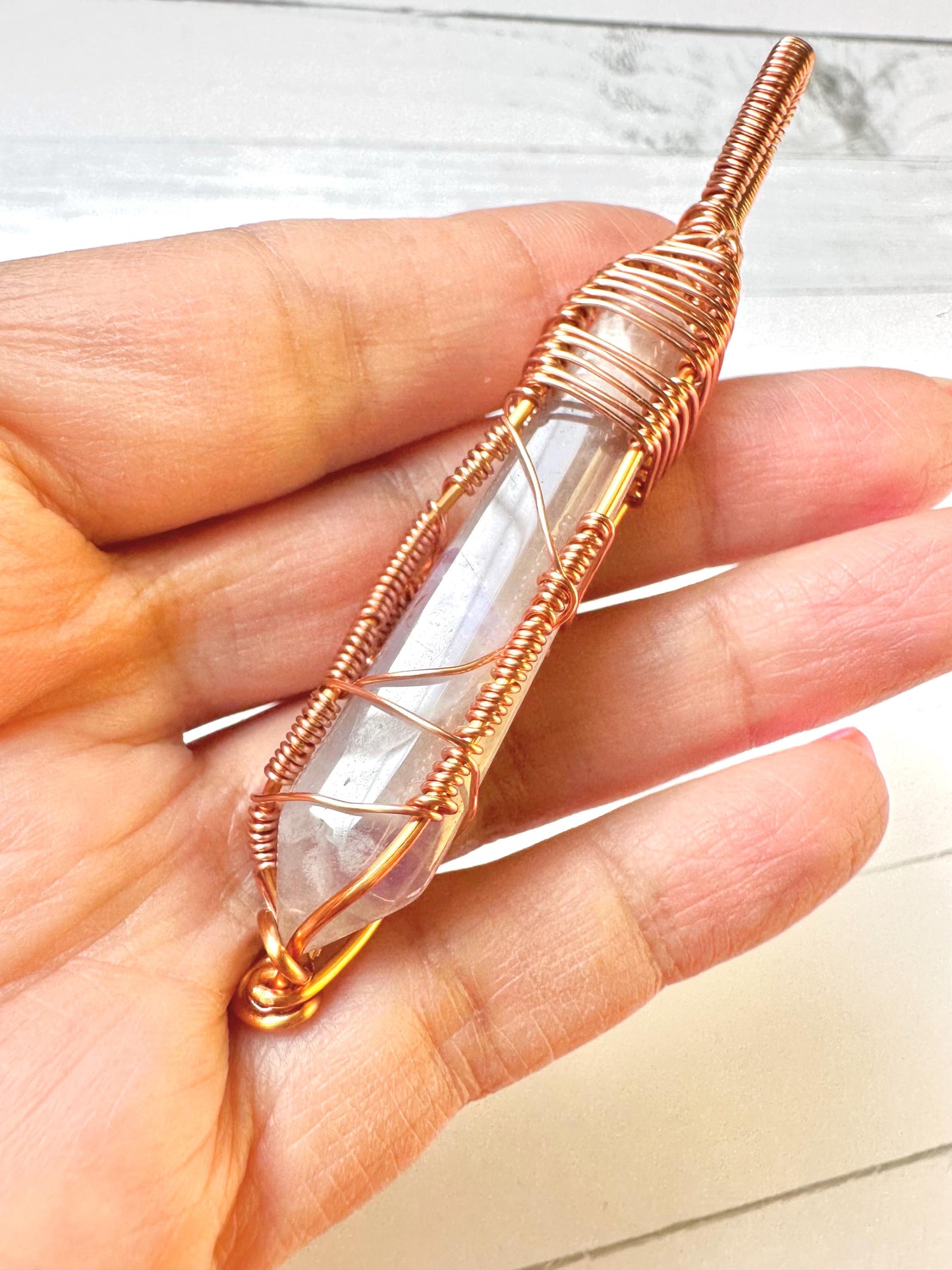 Calming Amethyst Wand Wrapped in Copper