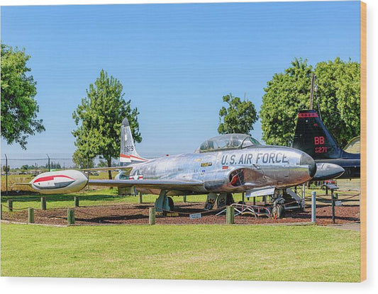 Castle Air Force Base Plane Displayed 11 - Wood Print