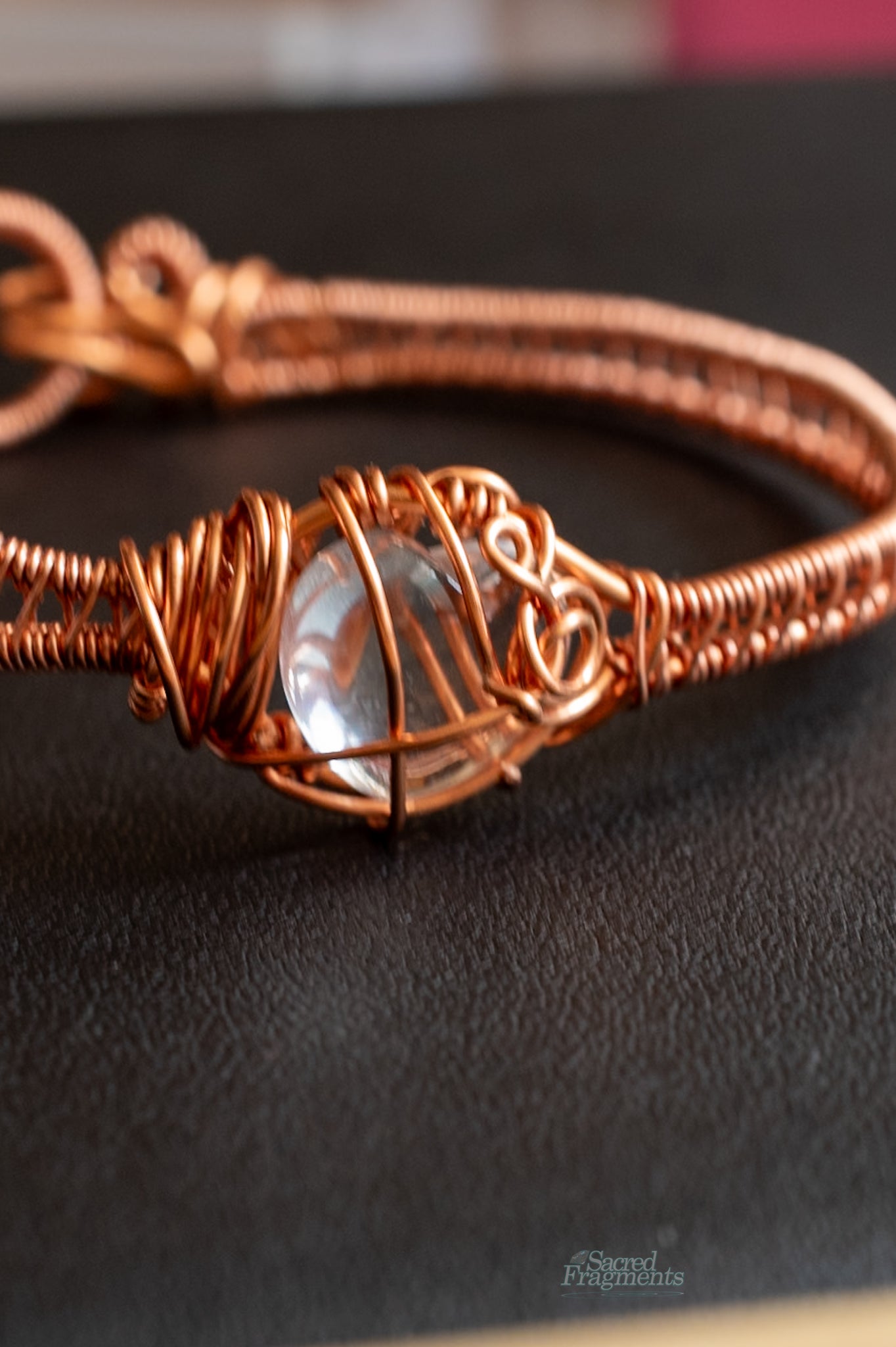 Powerful Quartz Heart Copper Weaved Bracelet