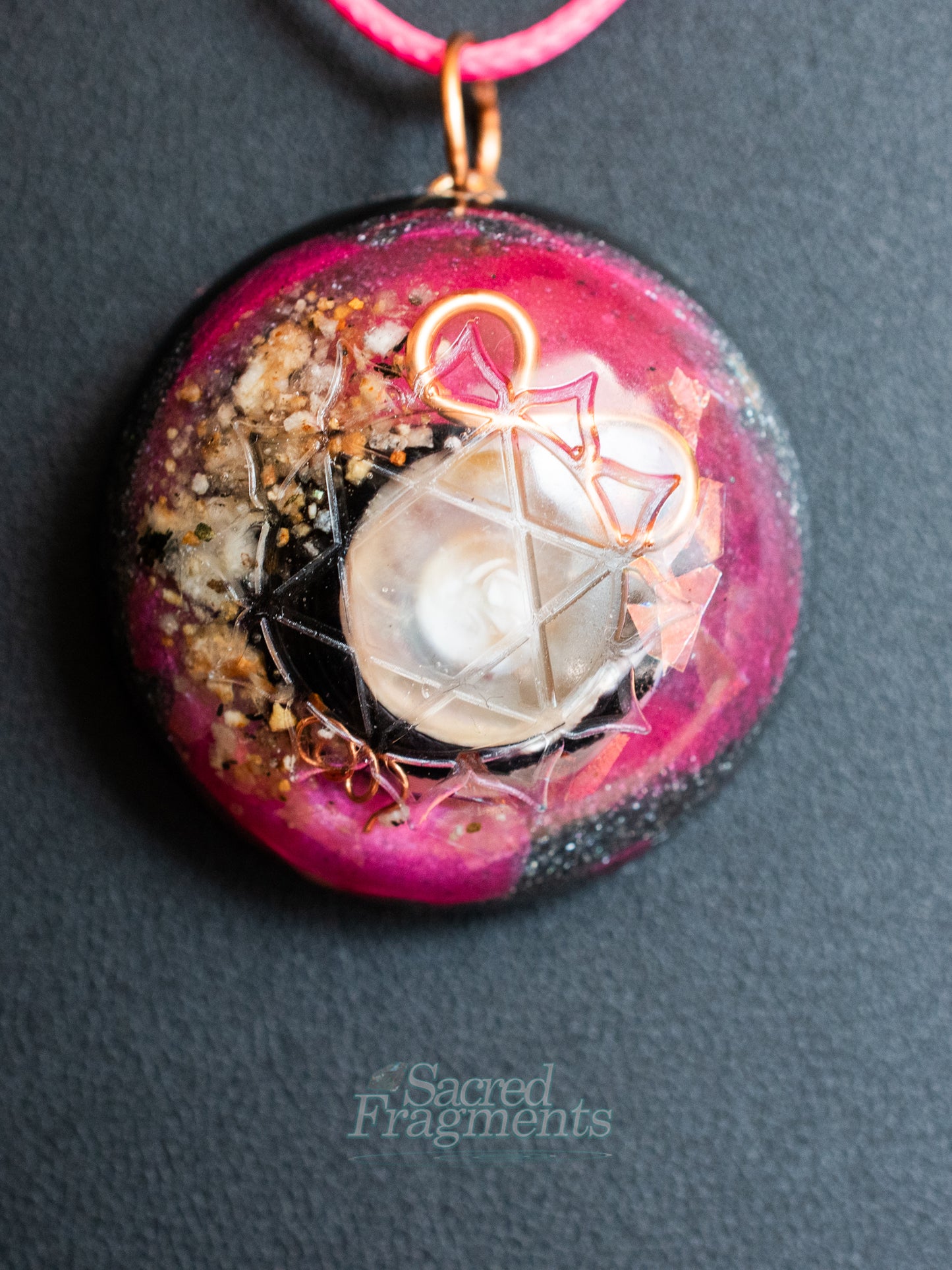 Heart Chakra Orgone Pendant with Shungite Stone