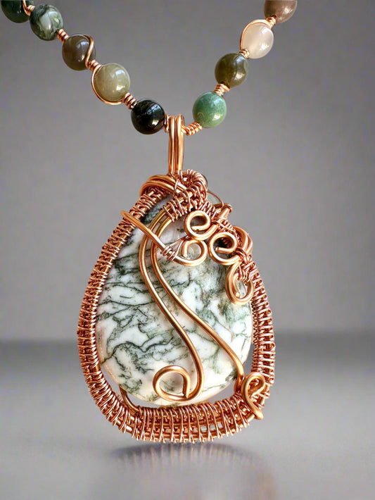 Abundance Stone New Beginnings Moss Agate Amulet