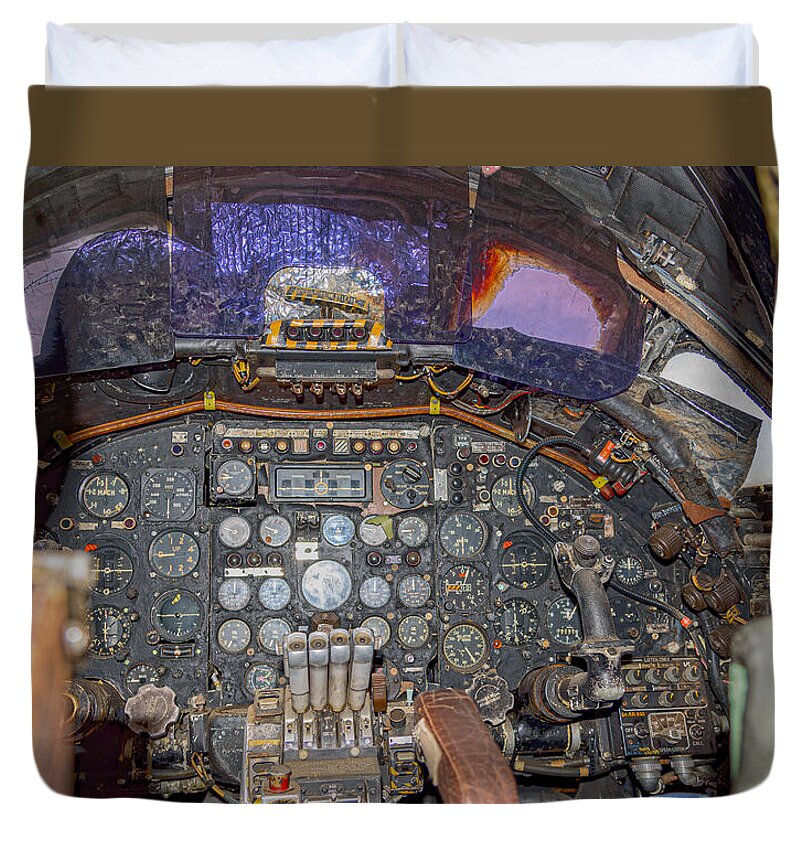 Castle Air Force Base Inside the Cockpit 1 - Duvet Cover