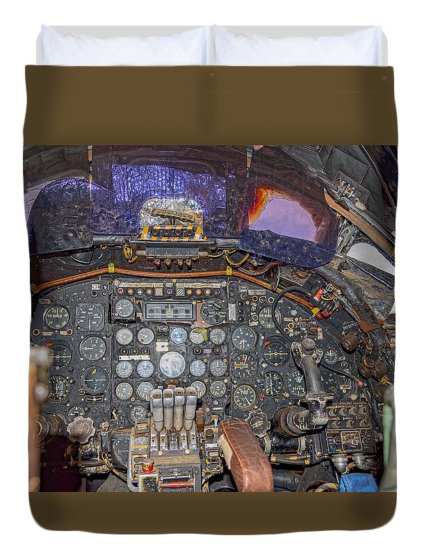 Castle Air Force Base Inside the Cockpit 1 - Duvet Cover