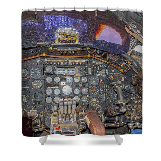 Castle Air Force Base Inside the Cockpit 1 - Shower Curtain