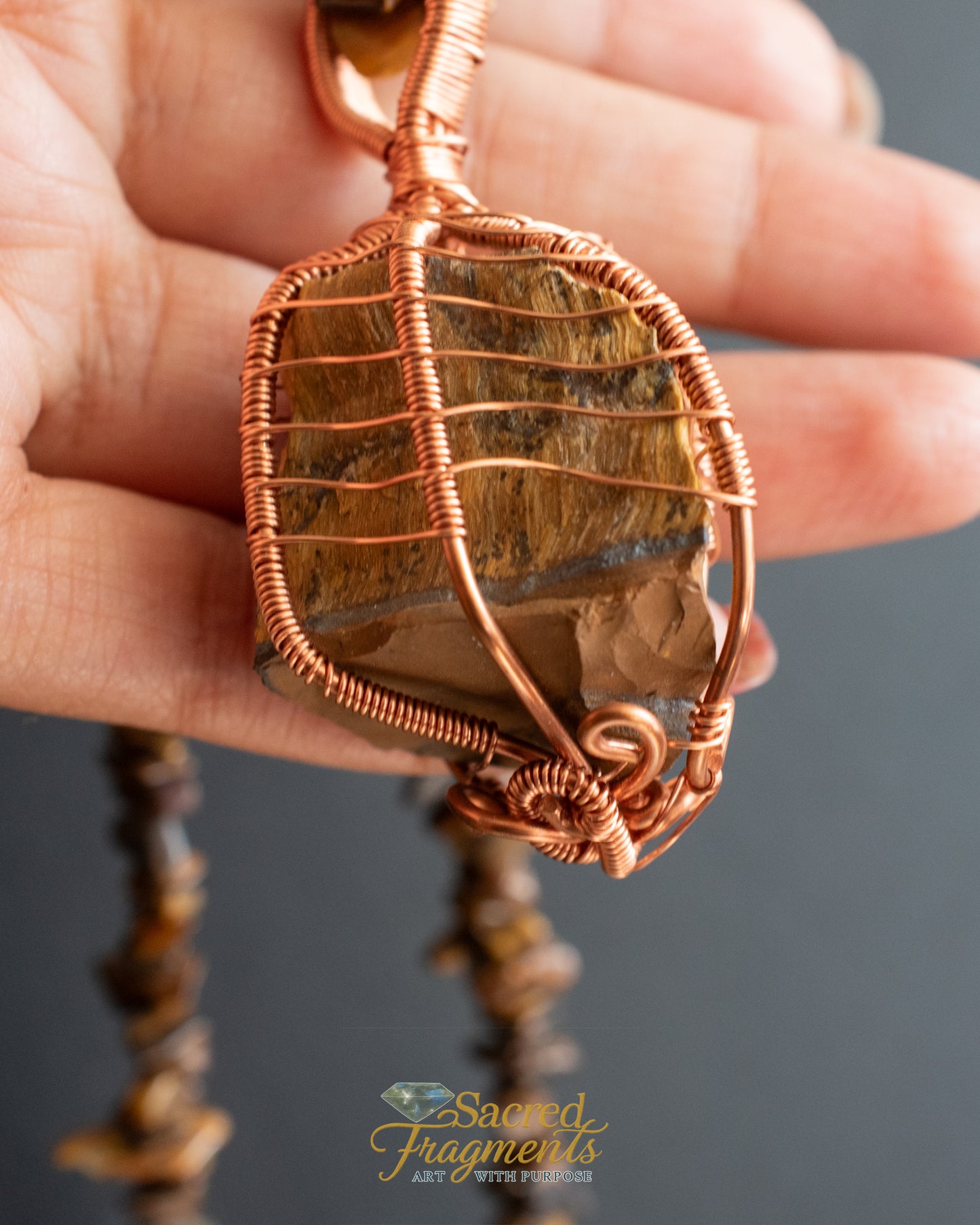 Strength and Resiliency - Copper Wrapped Tiger Eye Crystal