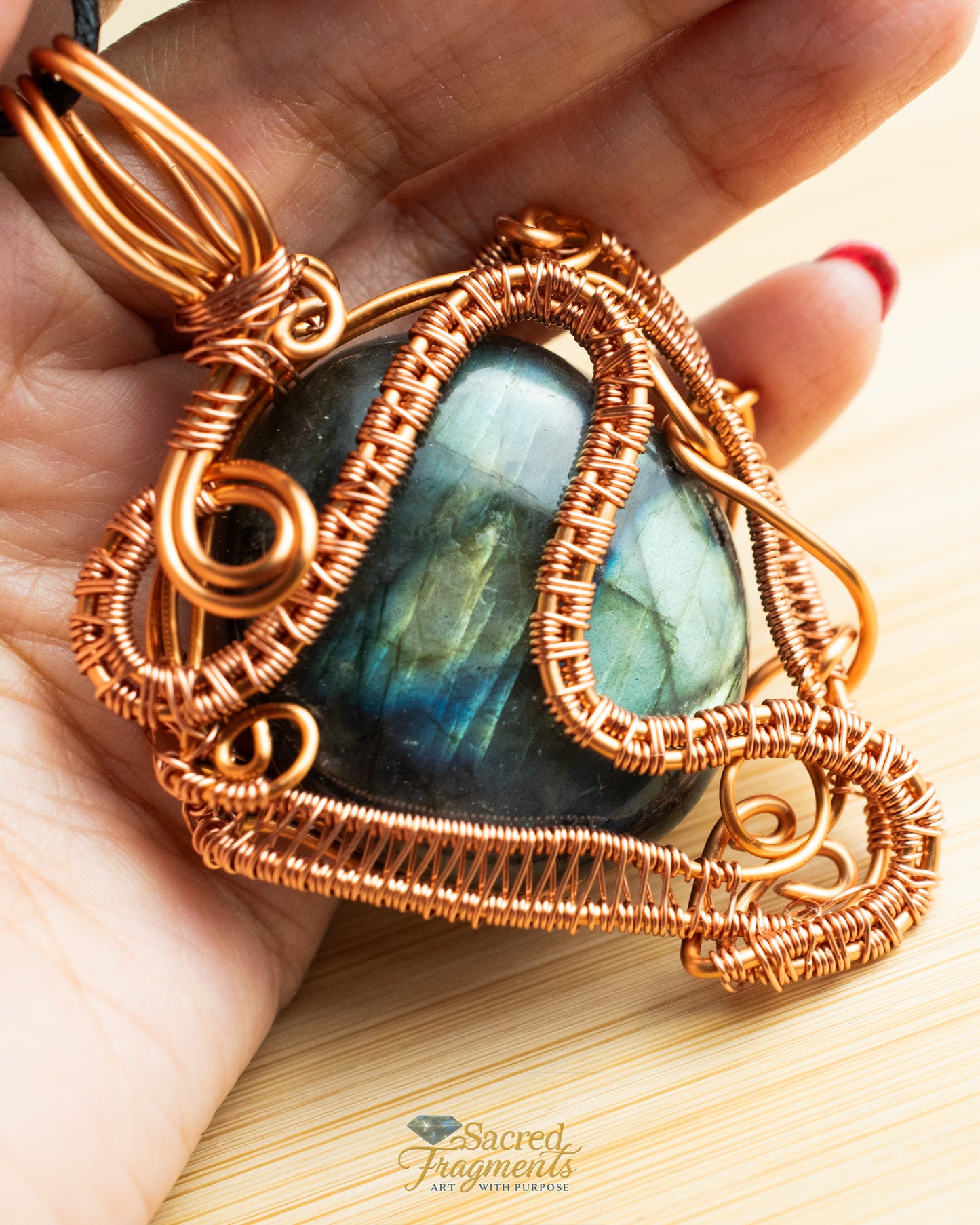 Labradorite Crystal Copper Wrapped - Protection Amulet
