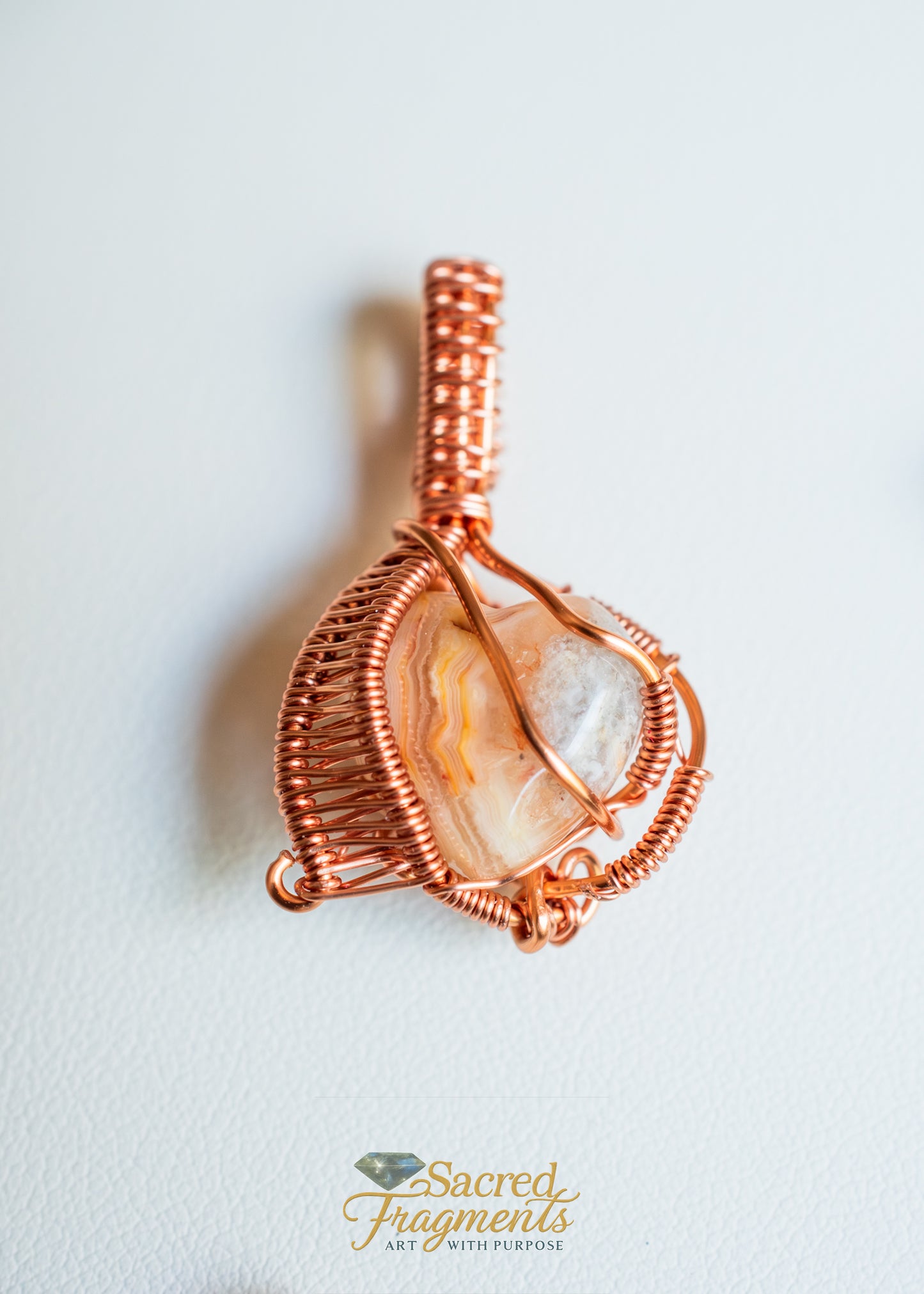 Solar Embrace Heart - Yellow Crazy Lace Agate