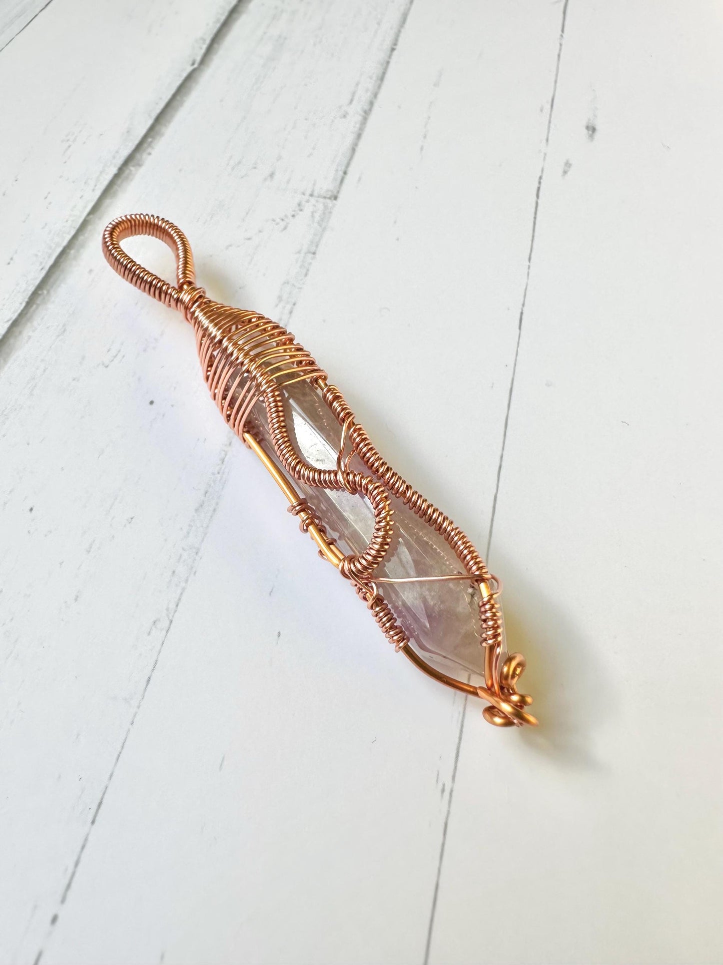 Calming Amethyst Wand Wrapped in Copper