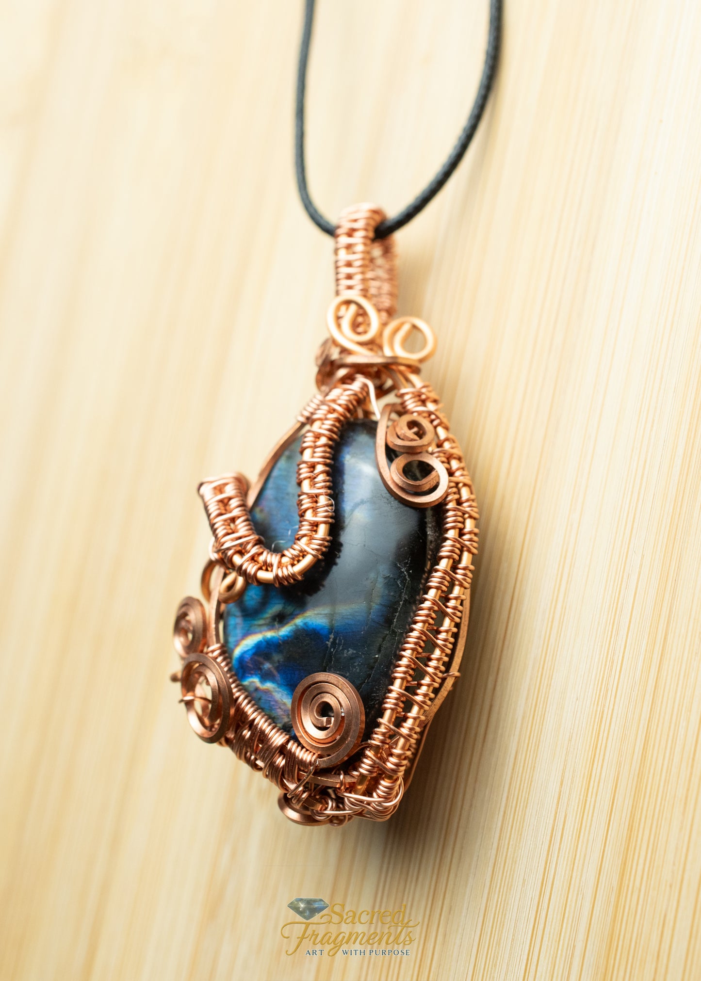 Labradorite Crystal Copper Wrapped - Protection Amulet