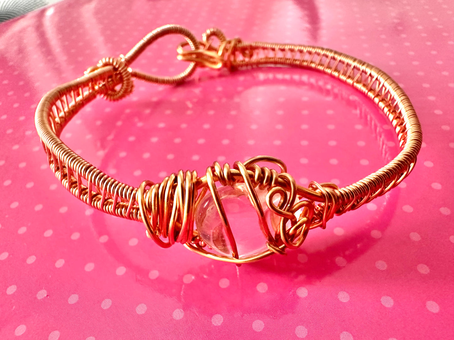 Heart my Love Quartz Copper Weaved Bracelet