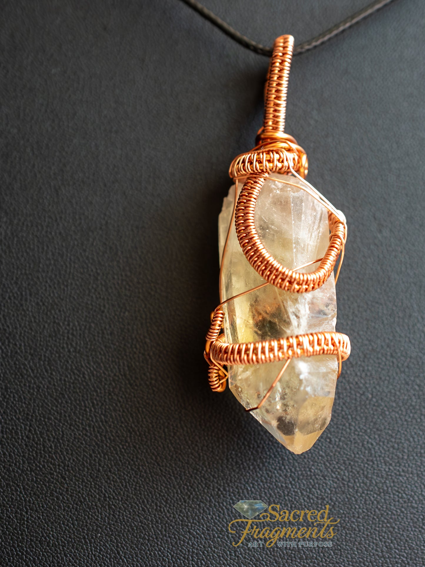 Joyful Manifestations Smoky Citrine Copper Wrapped Pendant