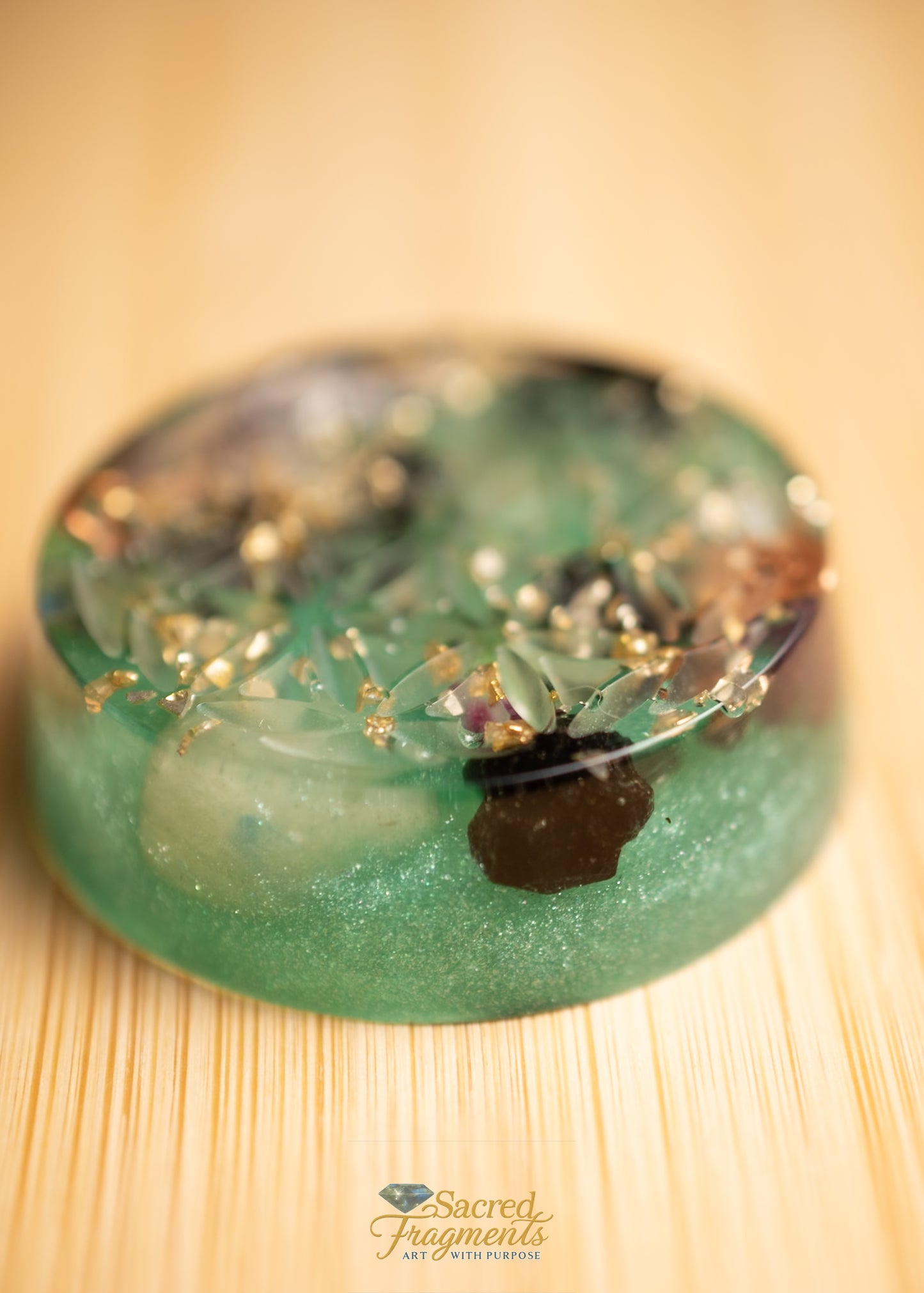 Flower of Life Orgonite Energy Pocket Piece