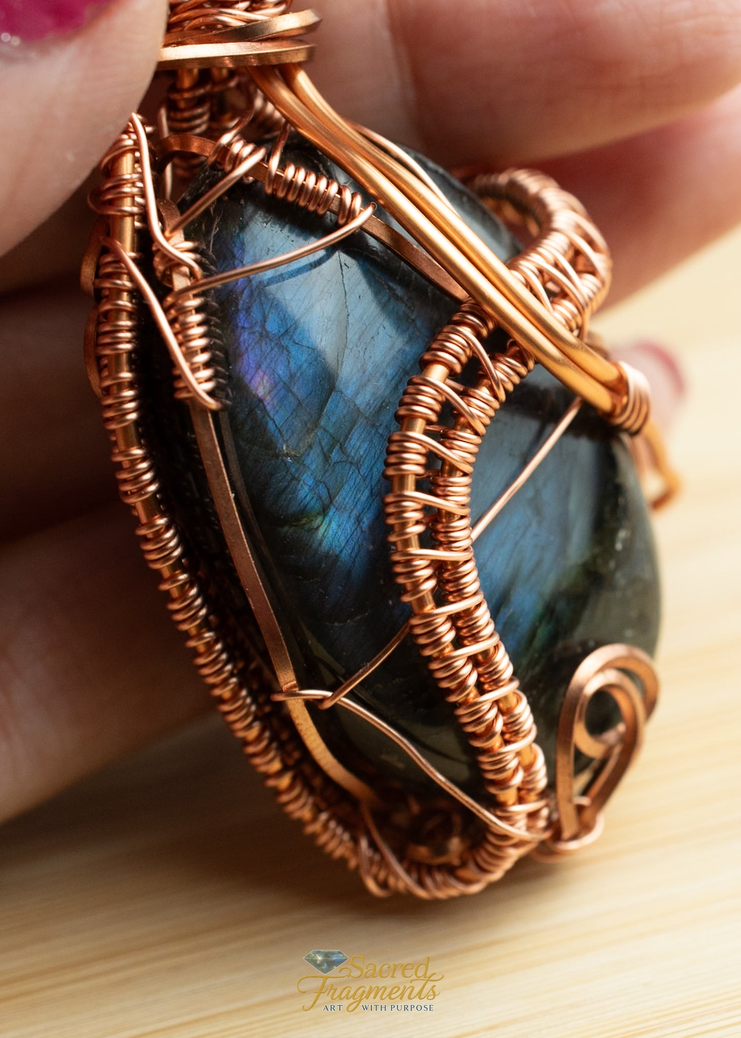 Labradorite Crystal Copper Wrapped - Protection Amulet