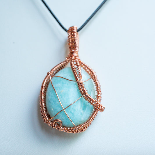Calming Mood Blue Amazonite Pendant