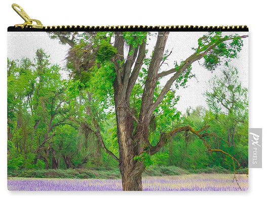 Lavender Flowers Landscape 3 - Zip Pouch