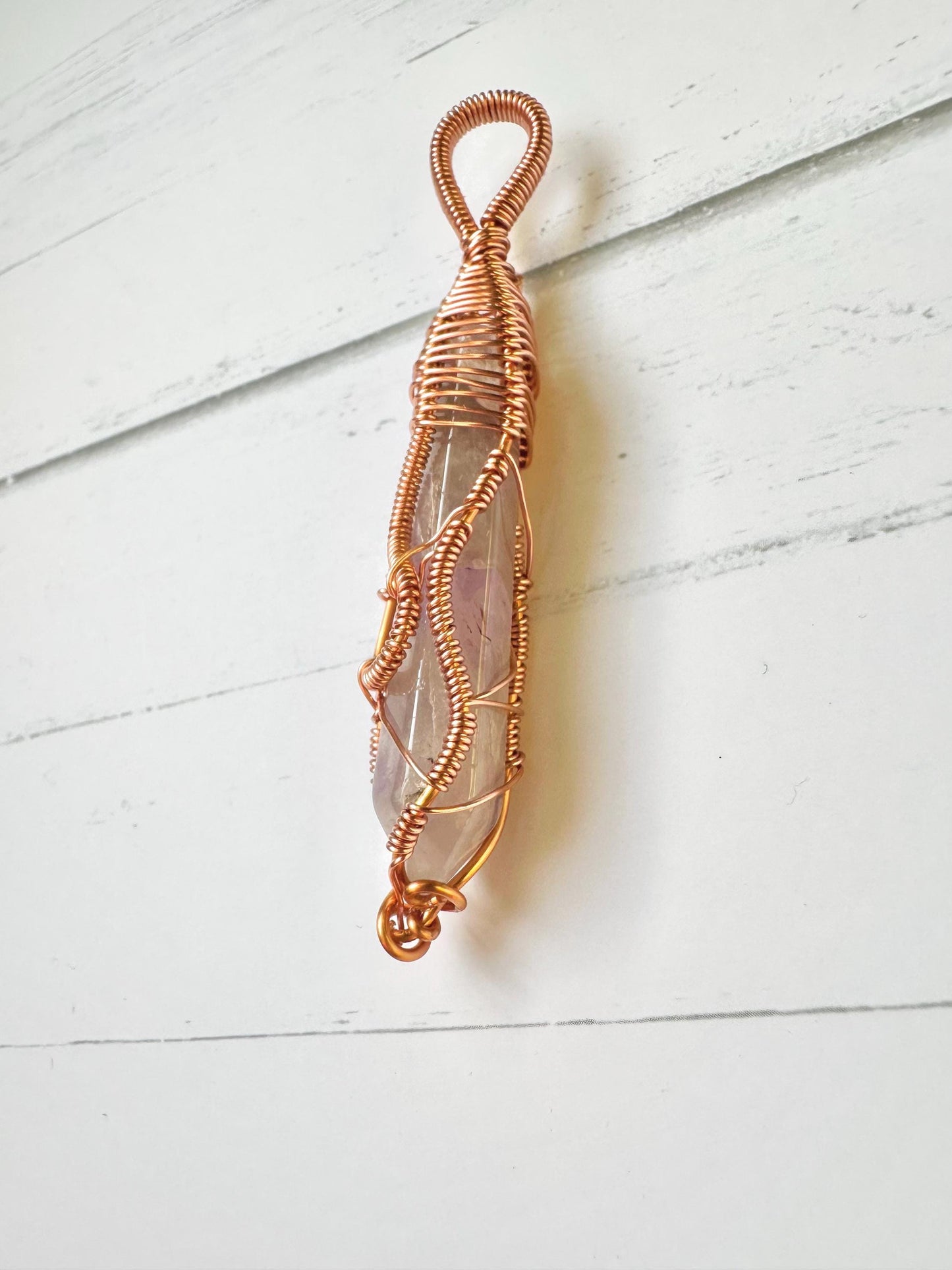 Calming Amethyst Wand Wrapped in Copper