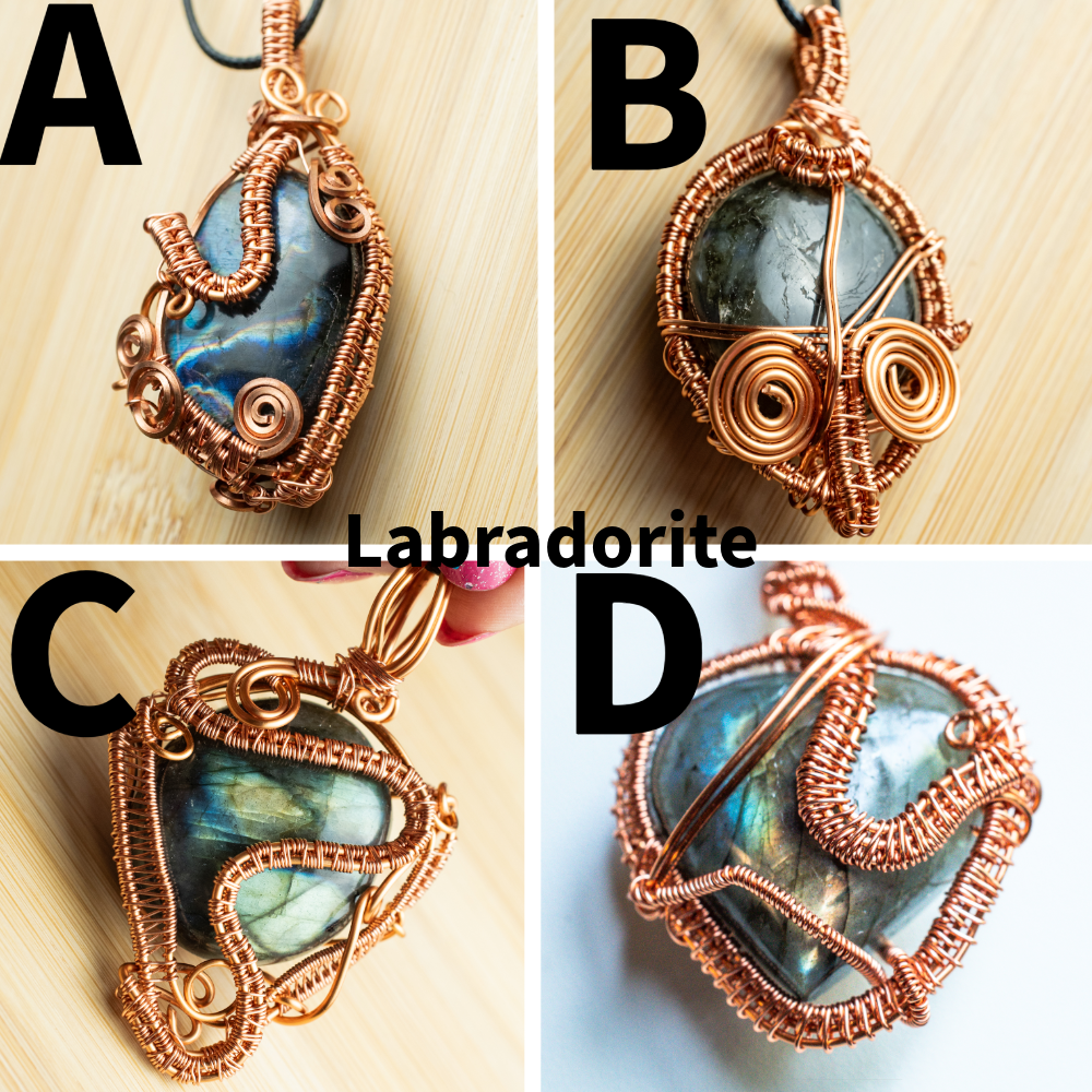 Labradorite Crystal Copper Wrapped - Protection Amulet