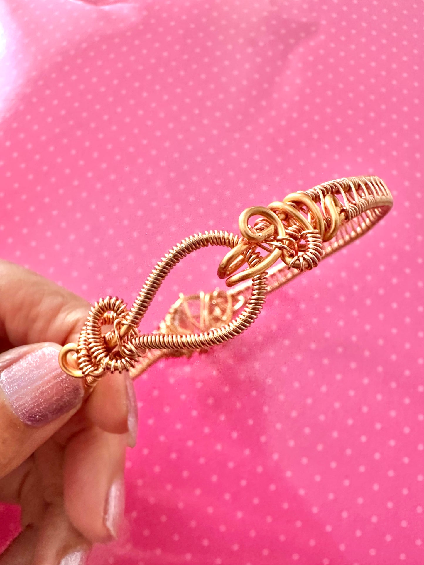 Heart my Love Quartz Copper Weaved Bracelet