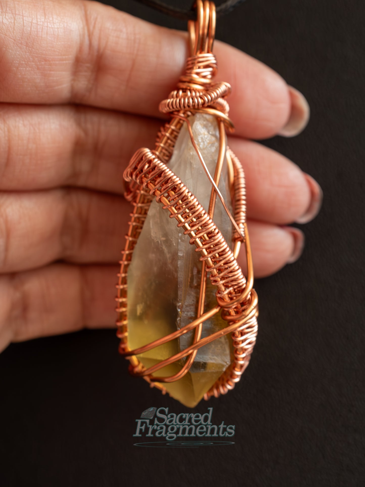 Smoky Citrine Quartz Manifestation Anchor Pendant