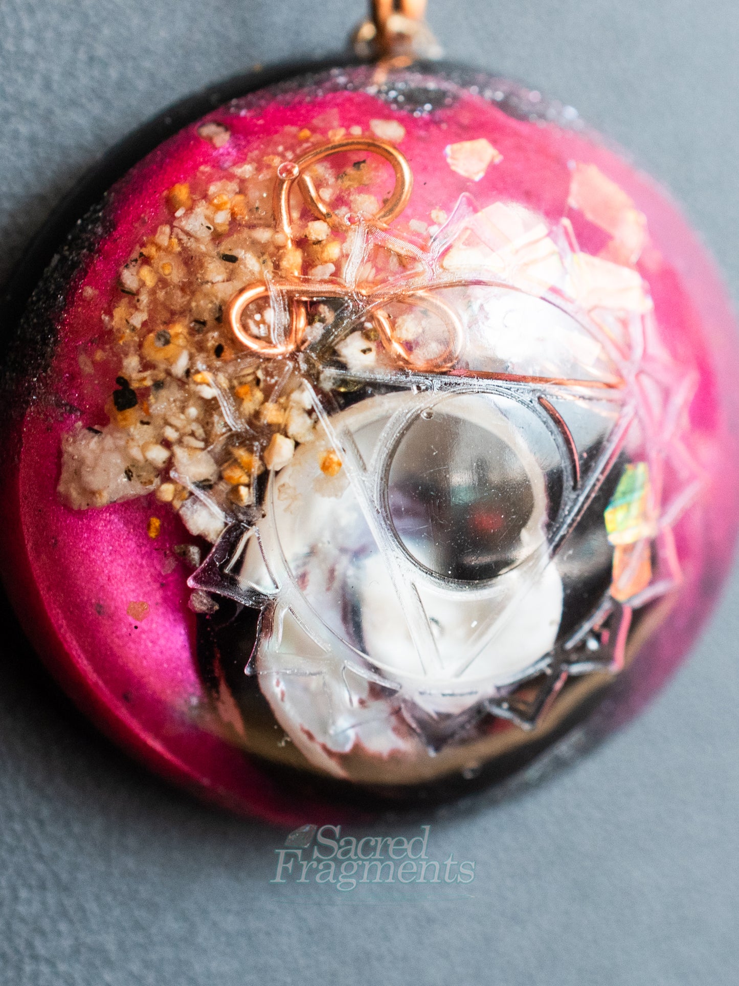 Throat Chakra Orgone Pendant with Shungite Stone