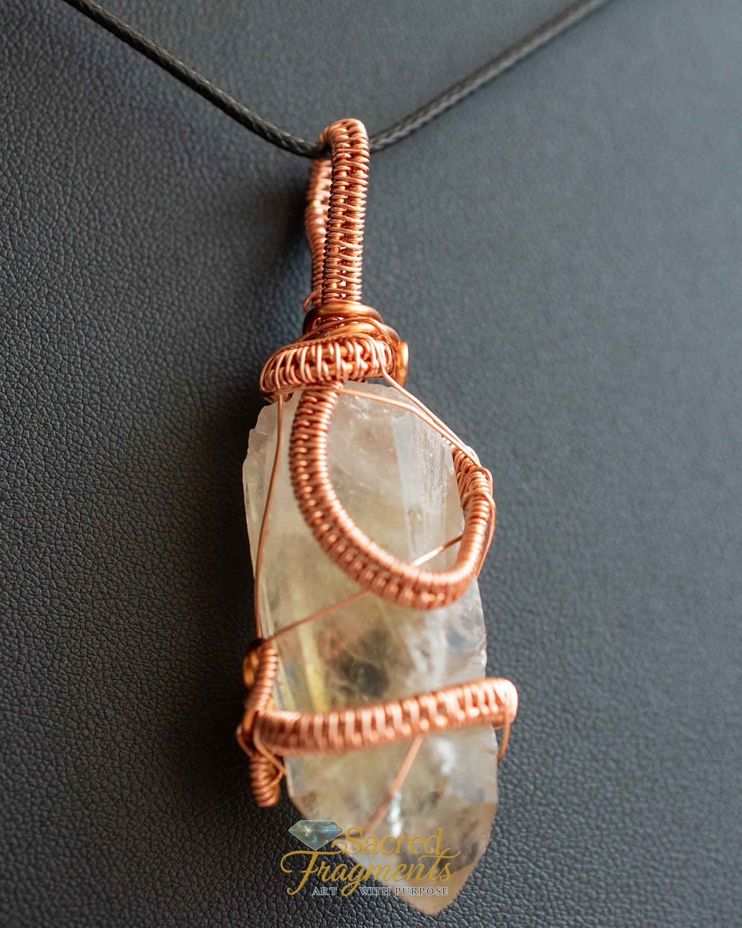 Joyful Manifestations Smoky Citrine Copper Wrapped Pendant
