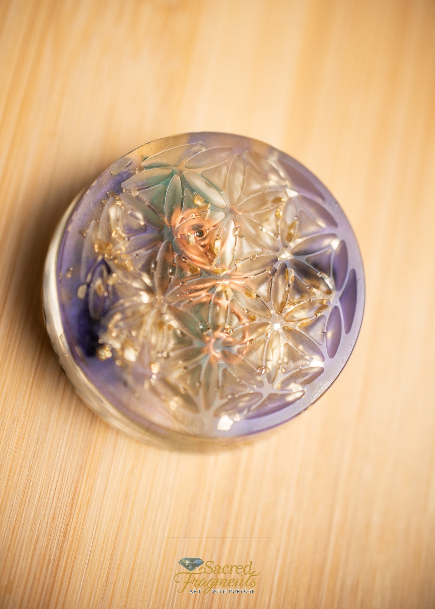 Flower of Life Orgonite Energy Pocket Piece