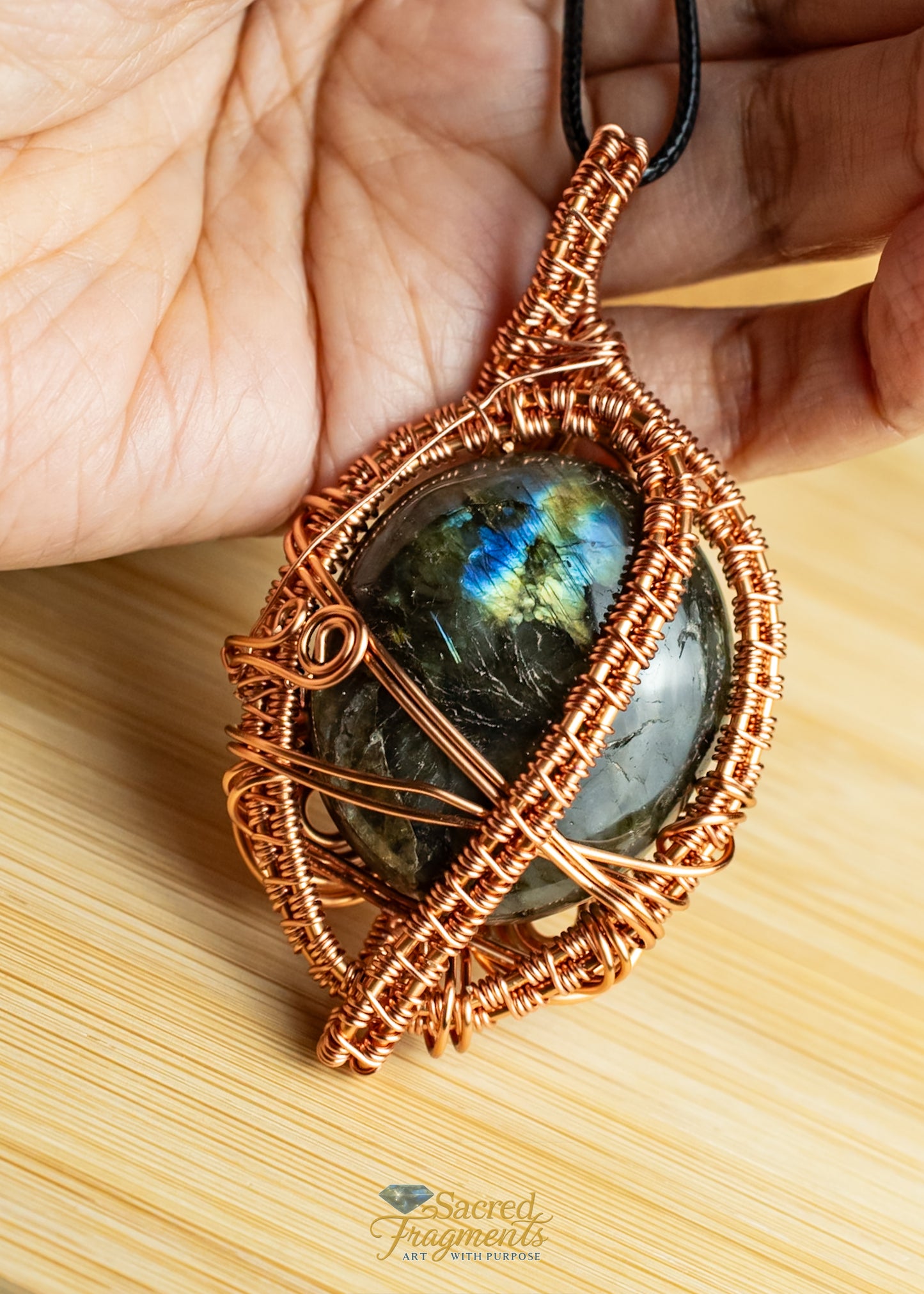 Labradorite Crystal Copper Wrapped - Protection Amulet