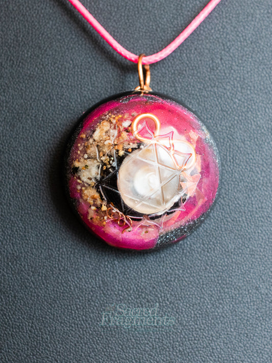 Heart Chakra Orgone Pendant with Shungite Stone
