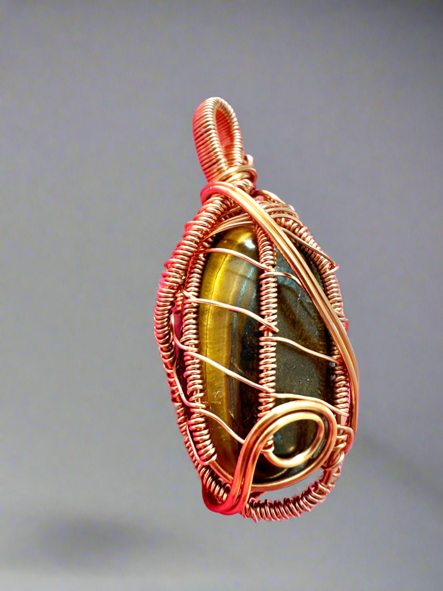 Feeling Lucky - Copper Wrapped Tiger Eye Crystal