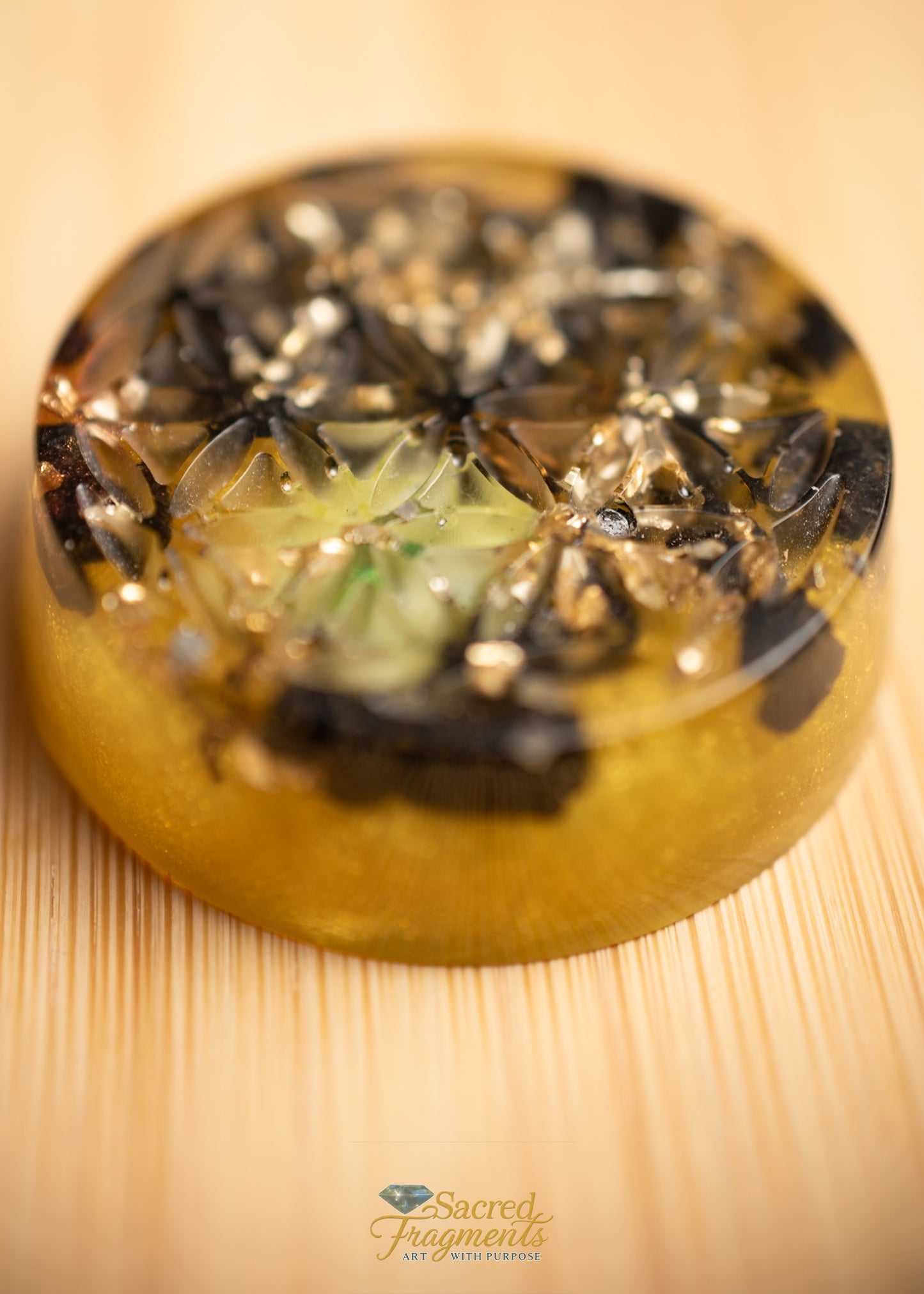 Flower of Life Orgonite Energy Pocket Piece