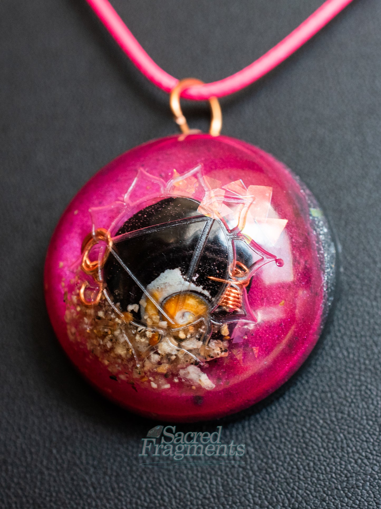 Solar Plexus Chakra Orgone Pendant with Shungite Stone