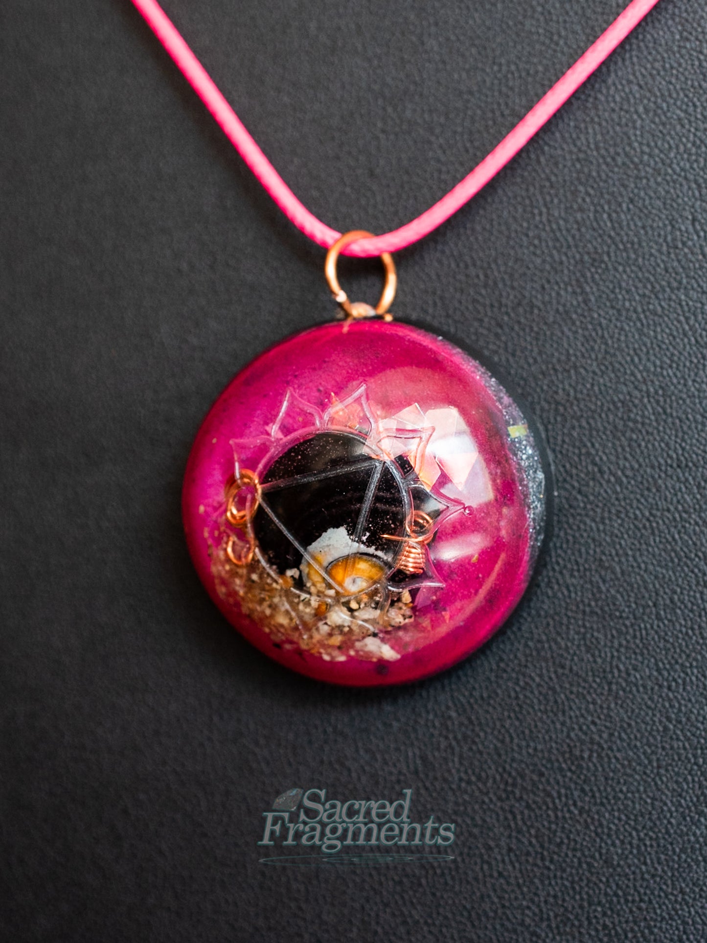 Solar Plexus Chakra Orgone Pendant with Shungite Stone
