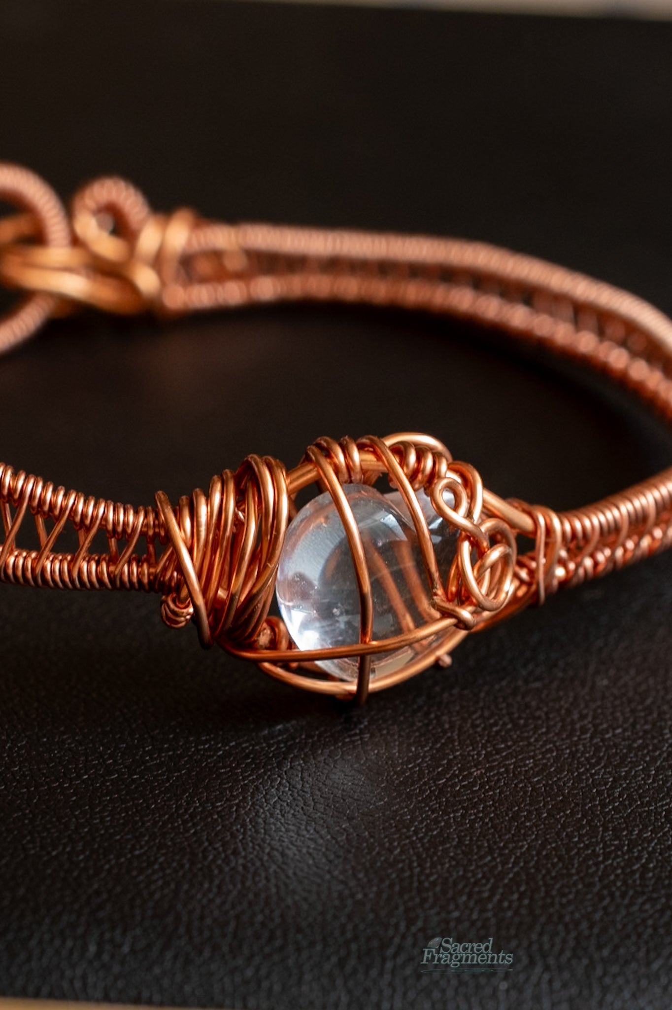 Powerful Quartz Heart Copper Weaved Bracelet