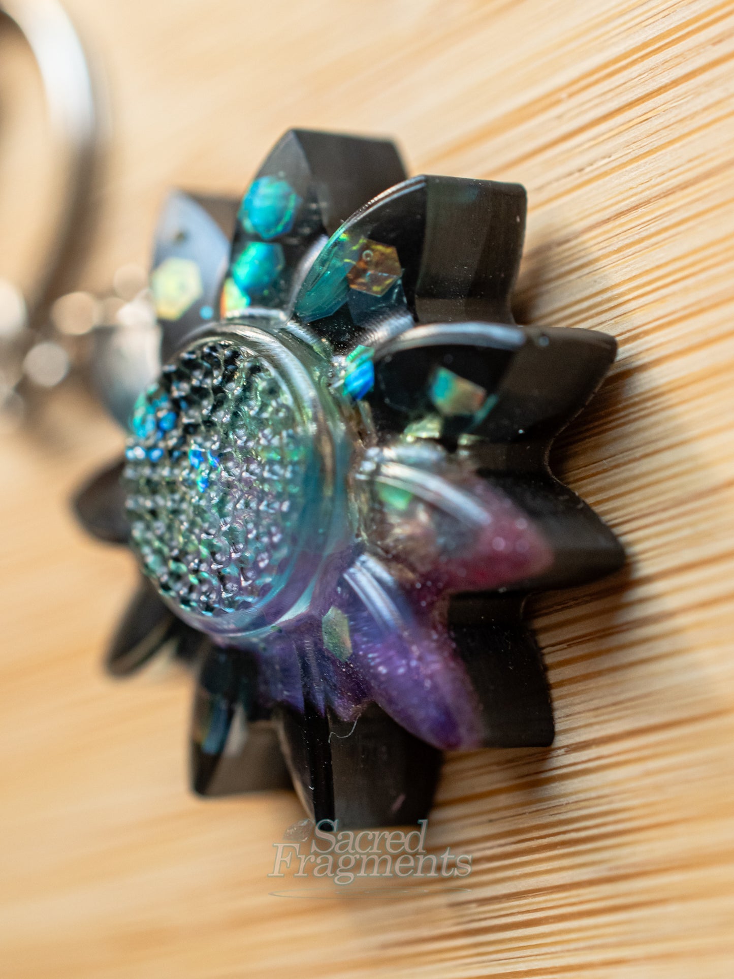 Shungite Sunflower Keychain