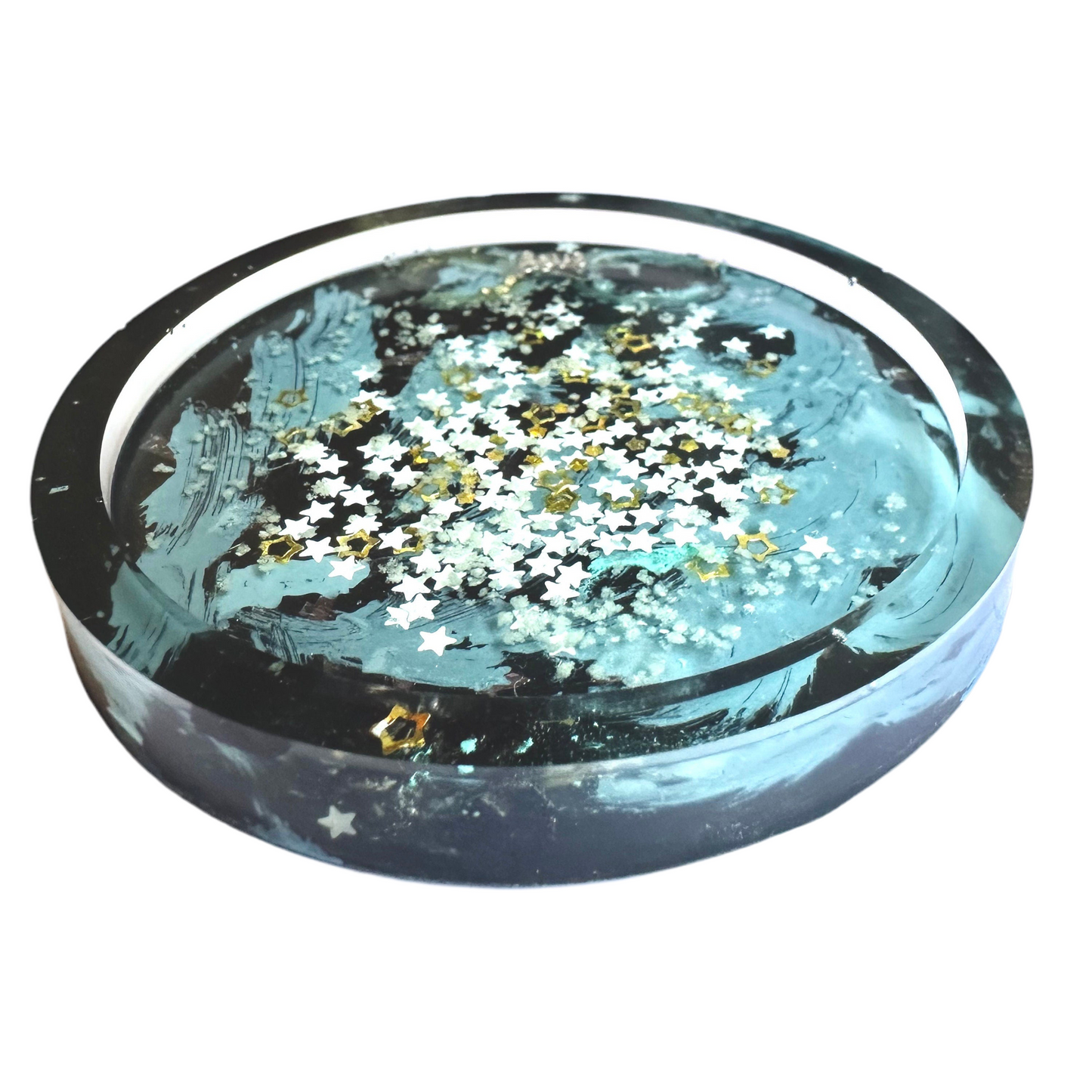 Blue Zesty Coaster EMF Protection with Shungite Stone