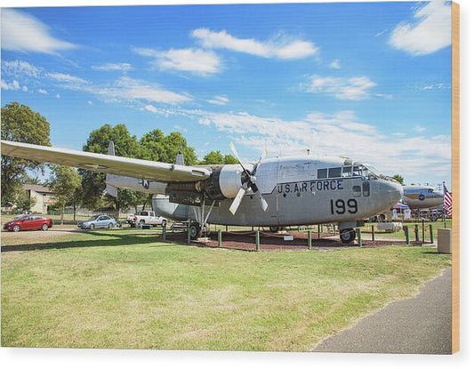 Castle Air Force Base Plane Displayed 5 - Wood Print