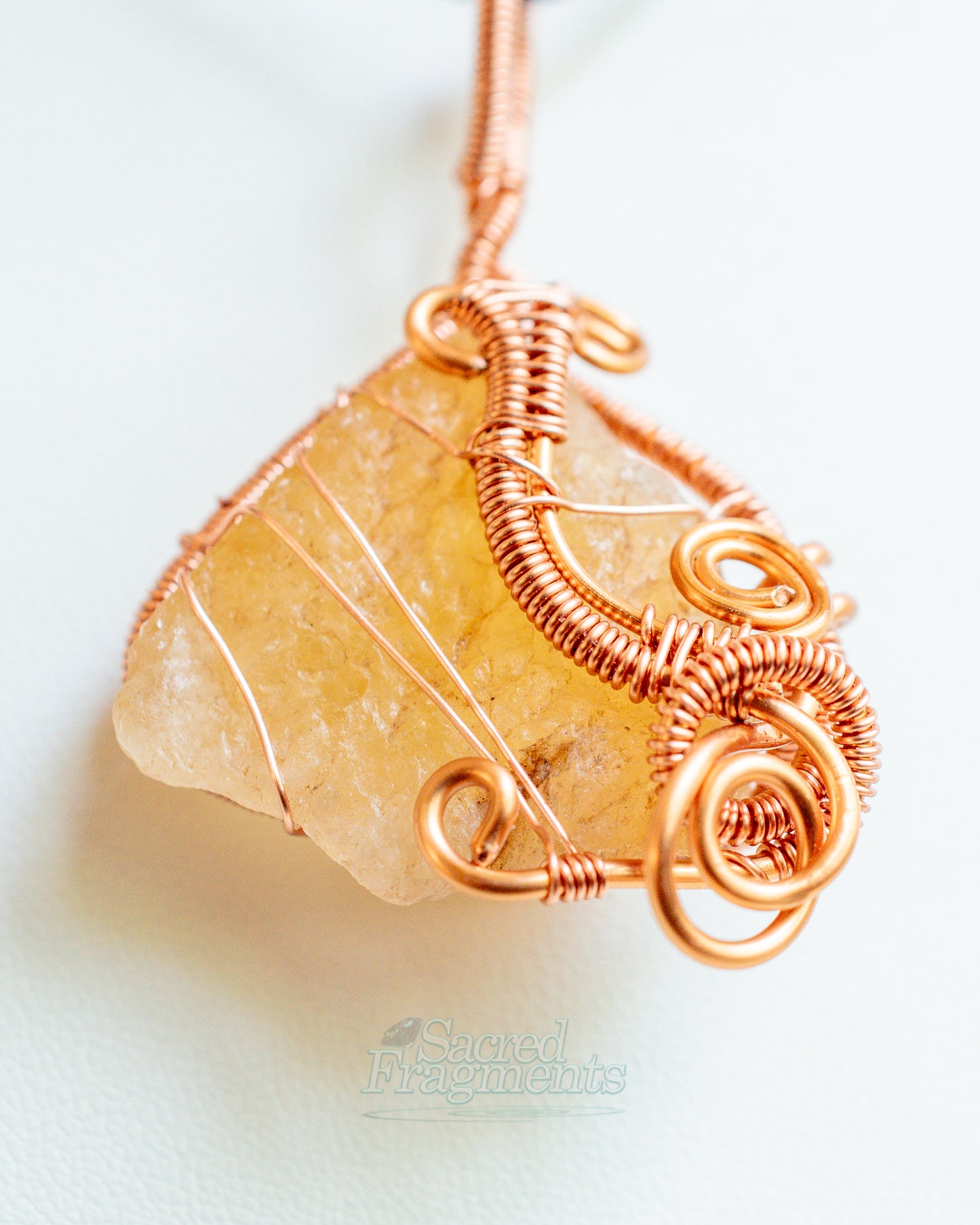 Citrine Quartz Anchor Pendant