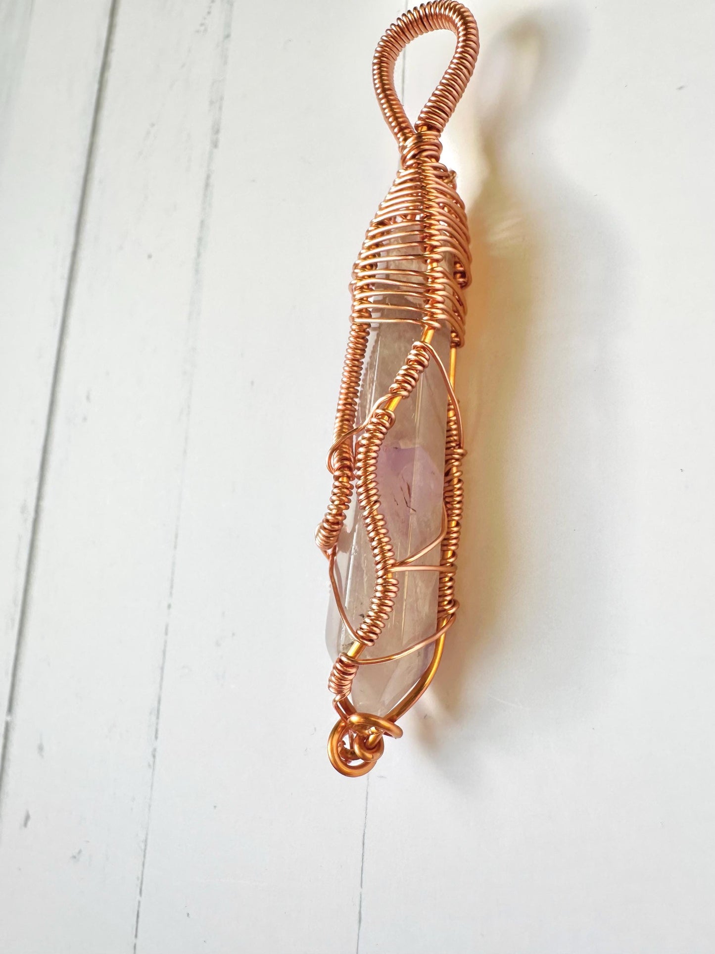 Calming Amethyst Wand Wrapped in Copper