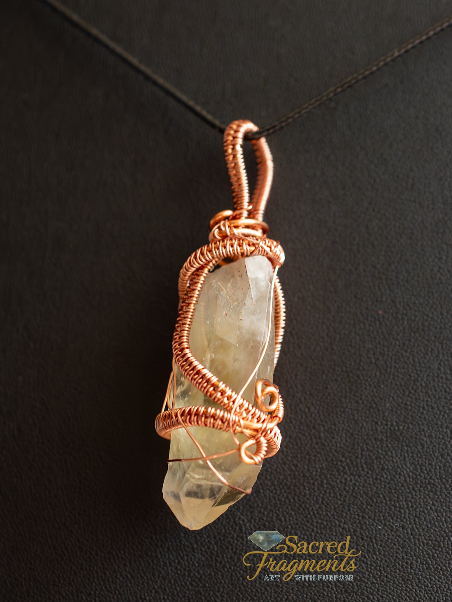 Joyful Manifestations Smoky Citrine Copper Wrapped Pendant