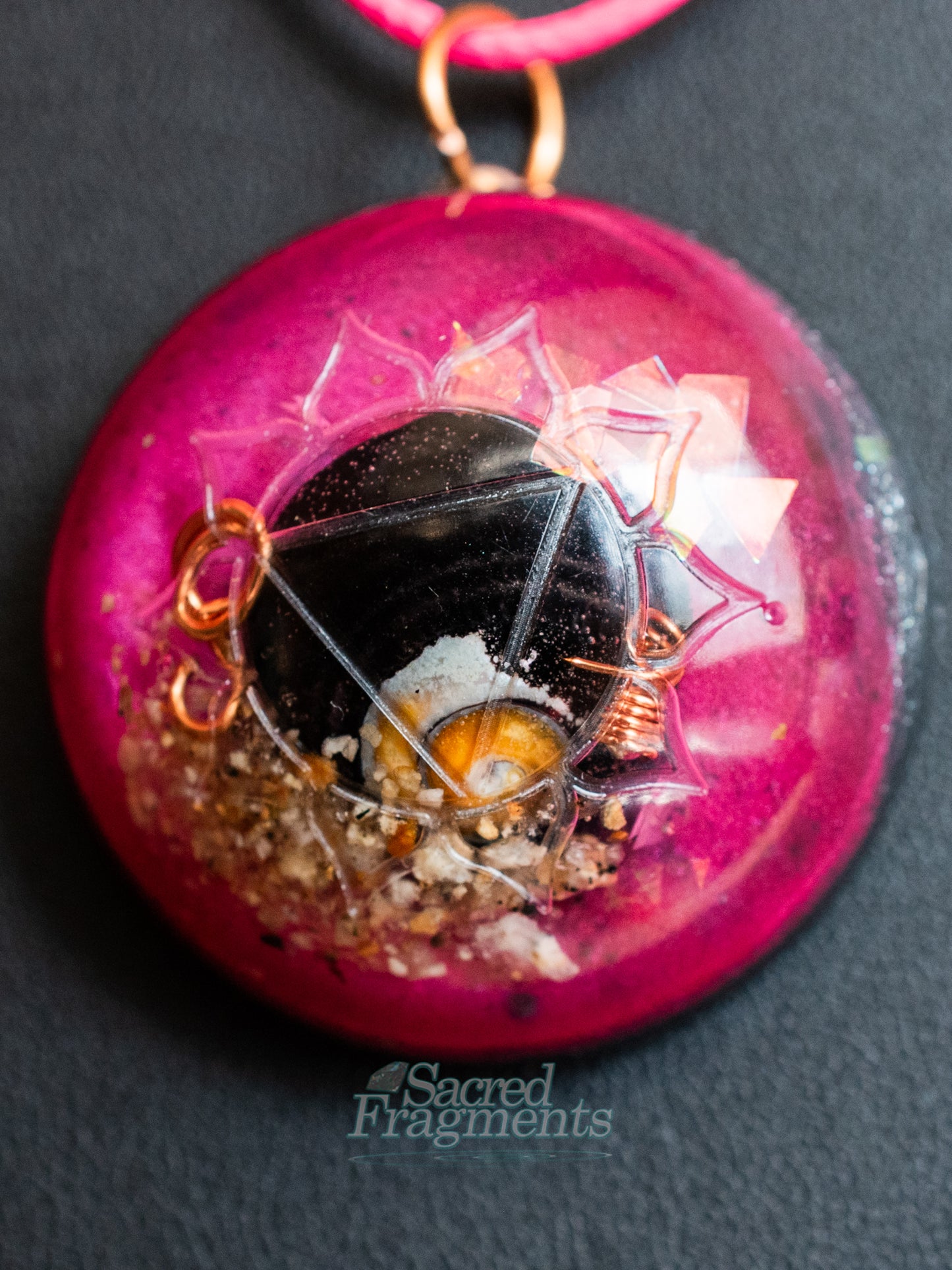 Solar Plexus Chakra Orgone Pendant with Shungite Stone