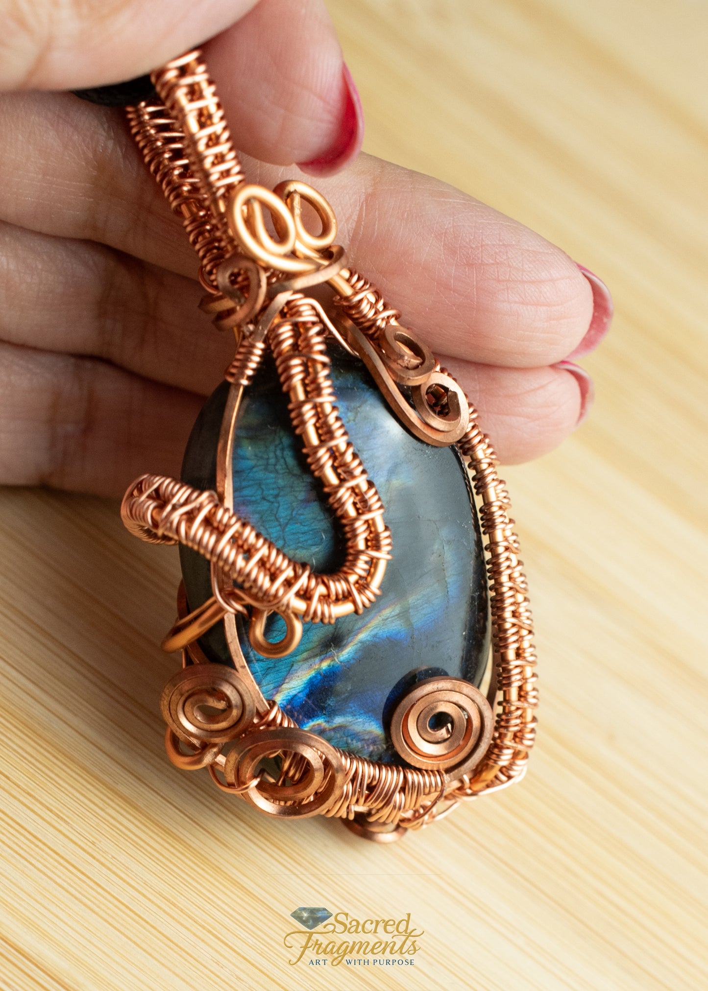 Labradorite Crystal Copper Wrapped - Protection Amulet