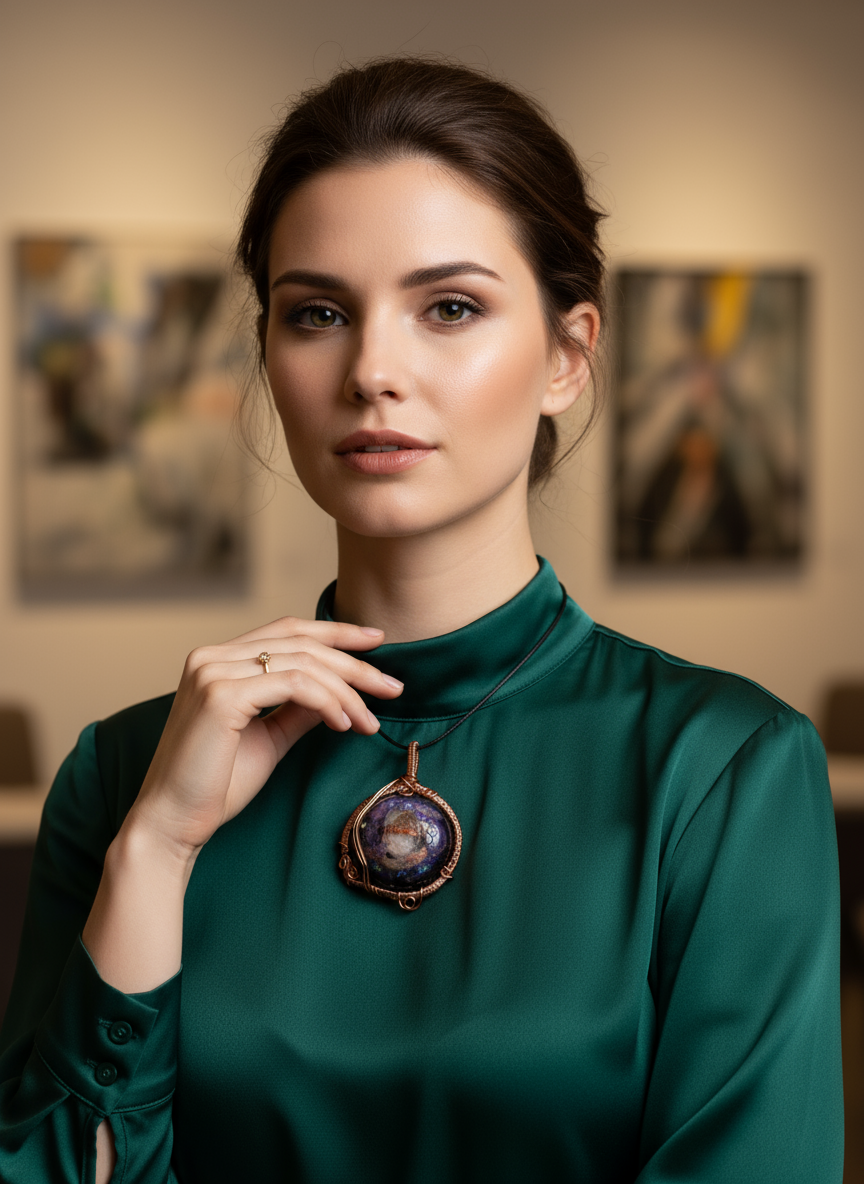 Crown Chakra Orgone Pendant with Shungite Stone