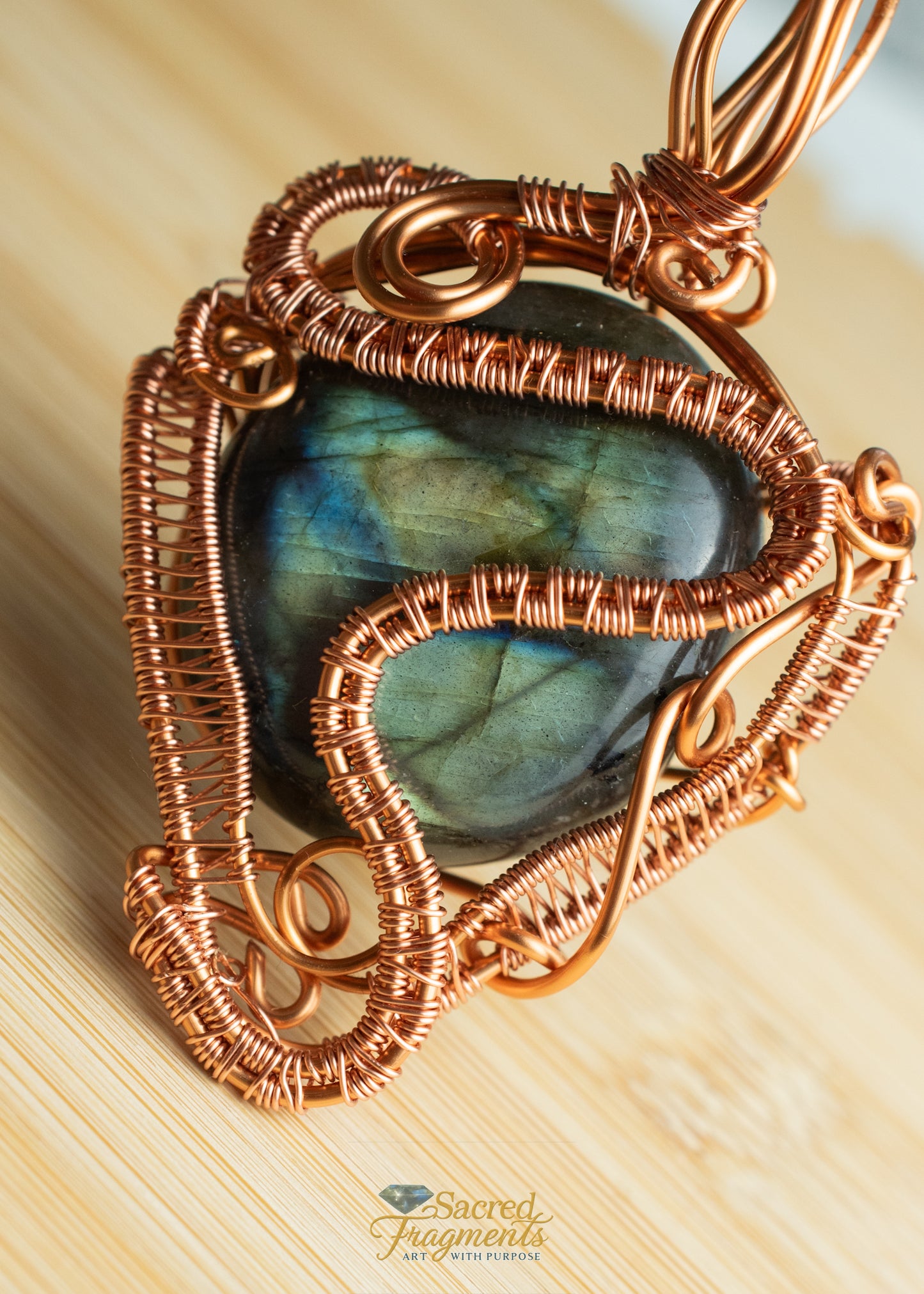 Labradorite Crystal Copper Wrapped - Protection Amulet