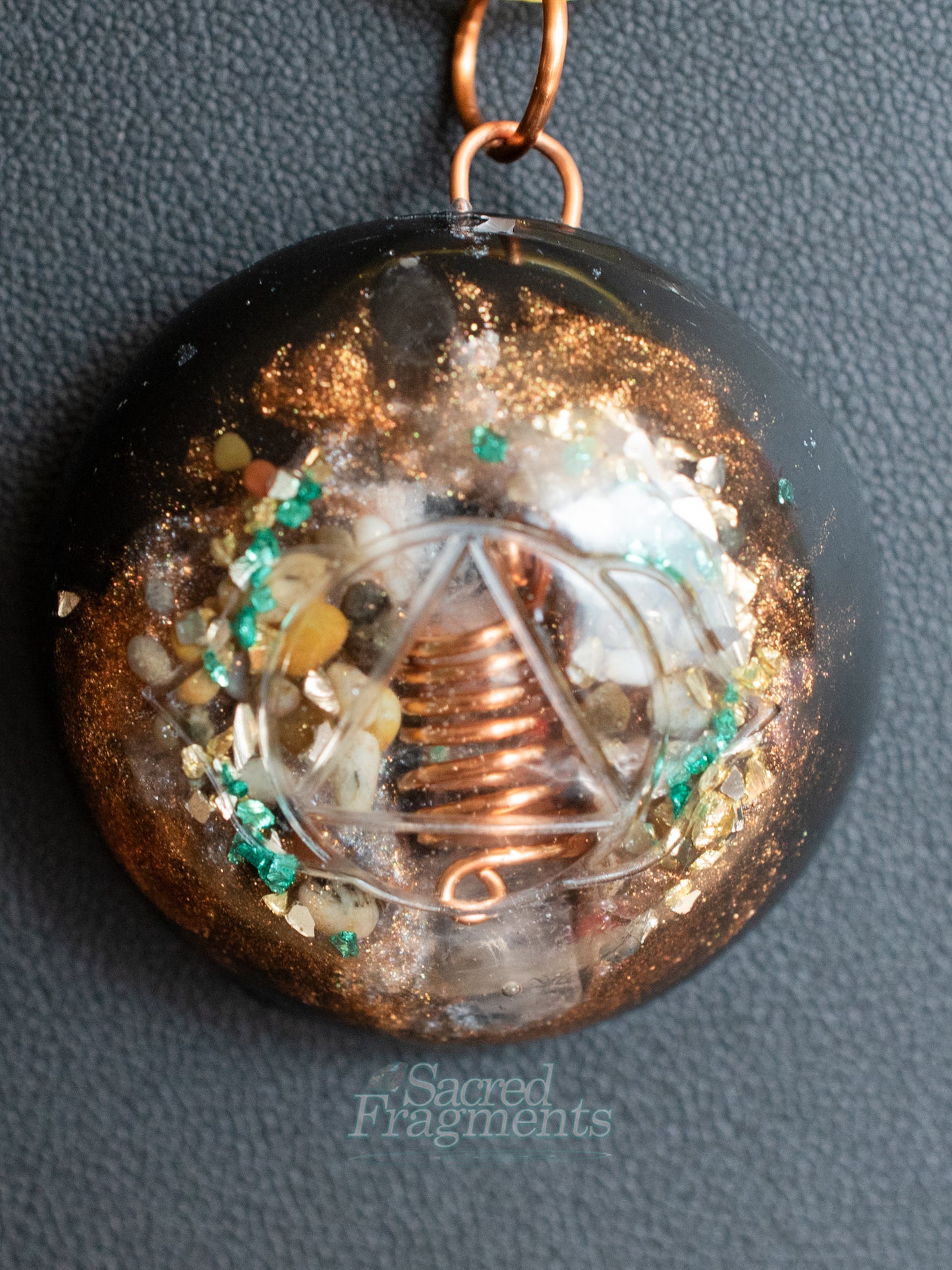 Third Eye Activation Chakra Orgone Pendant with Shungite Stone