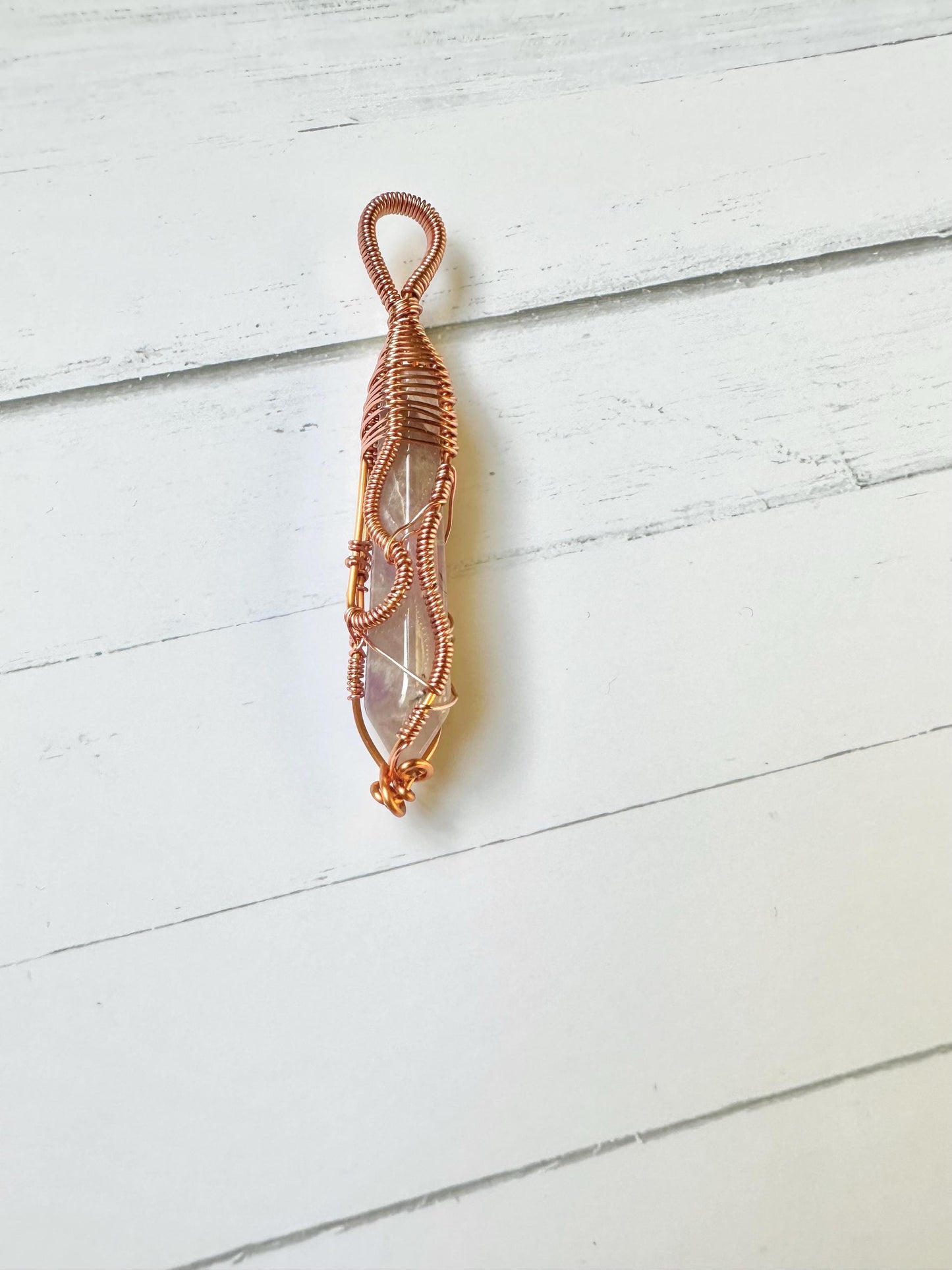 Calming Amethyst Wand Wrapped in Copper